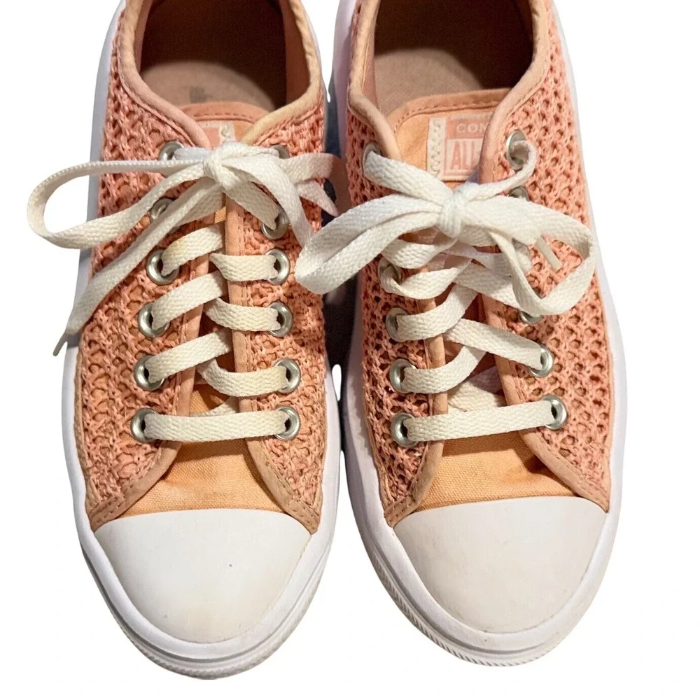 Converse Chuck Taylor All Star Move Peach Crochet Platform Sneakers A08740C 4.5Y